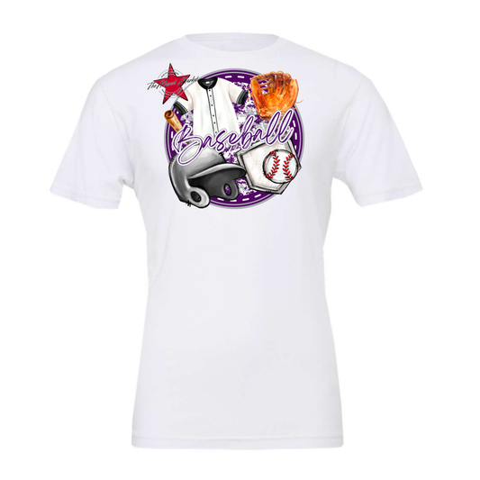 Circle Baseball Design-Purple-Grey