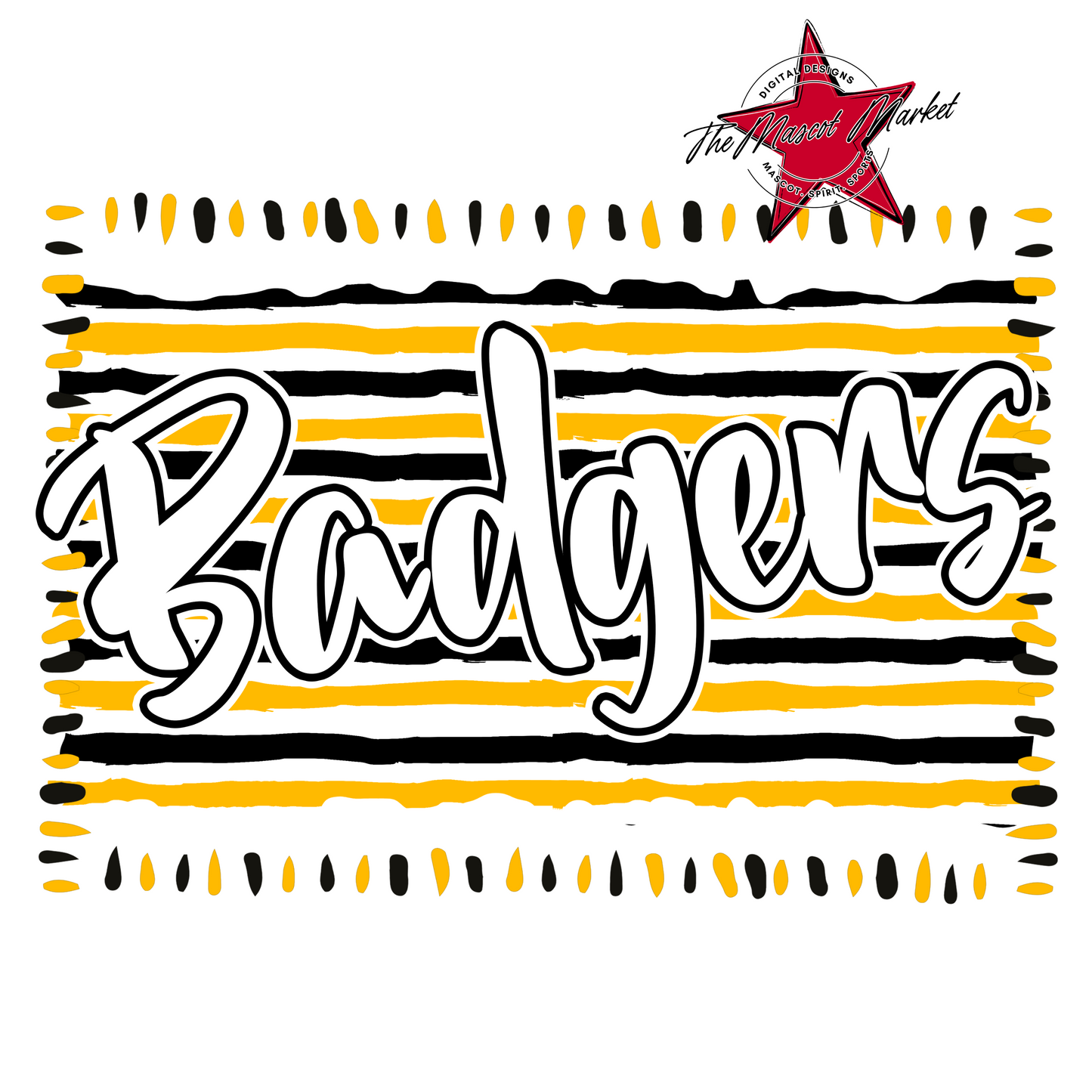 Badgers Line Frame Design-Yellow