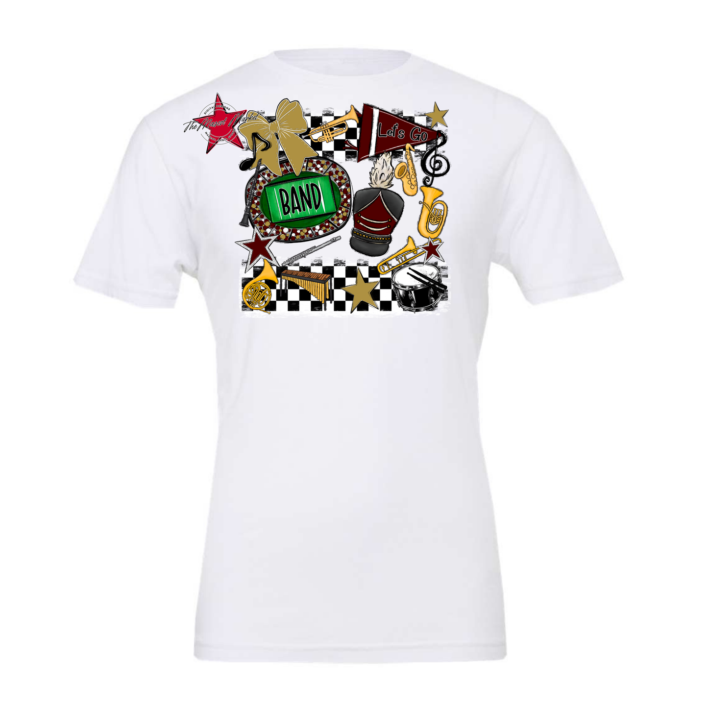 Band Checkers Spirit Design-Maroon-Gold