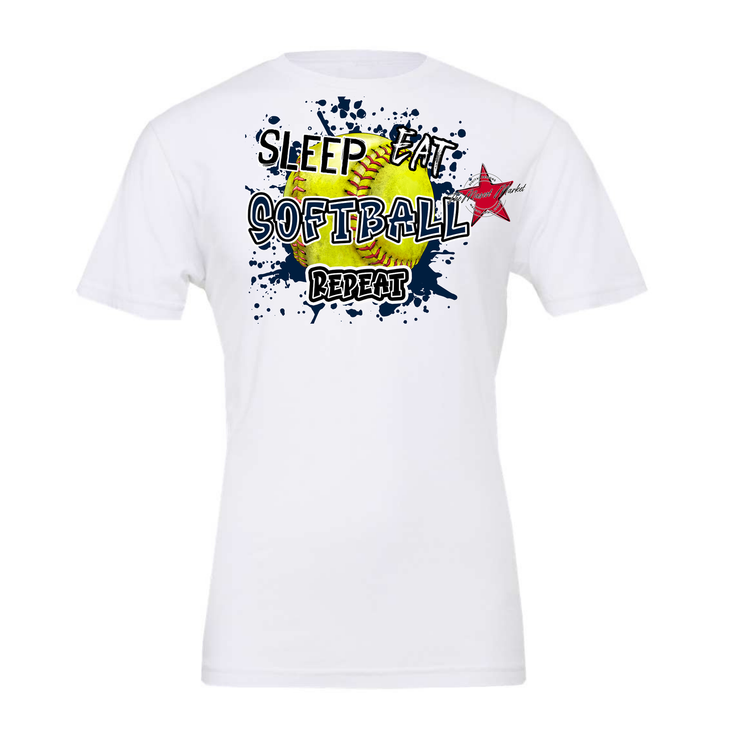 Eat Sleep Softball Repeat-Navy