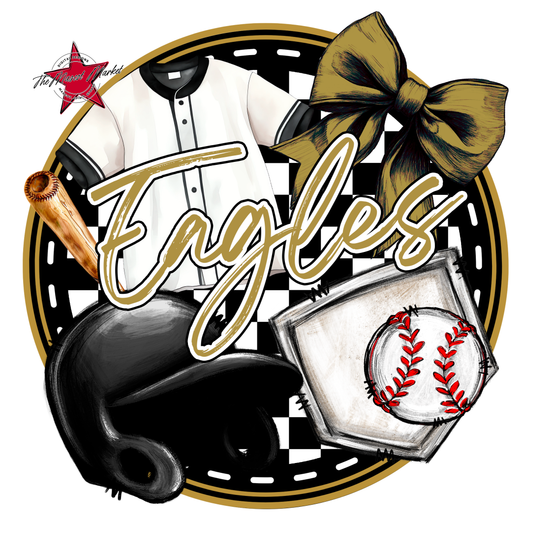 Eagles Circle Baseball Design-Gold