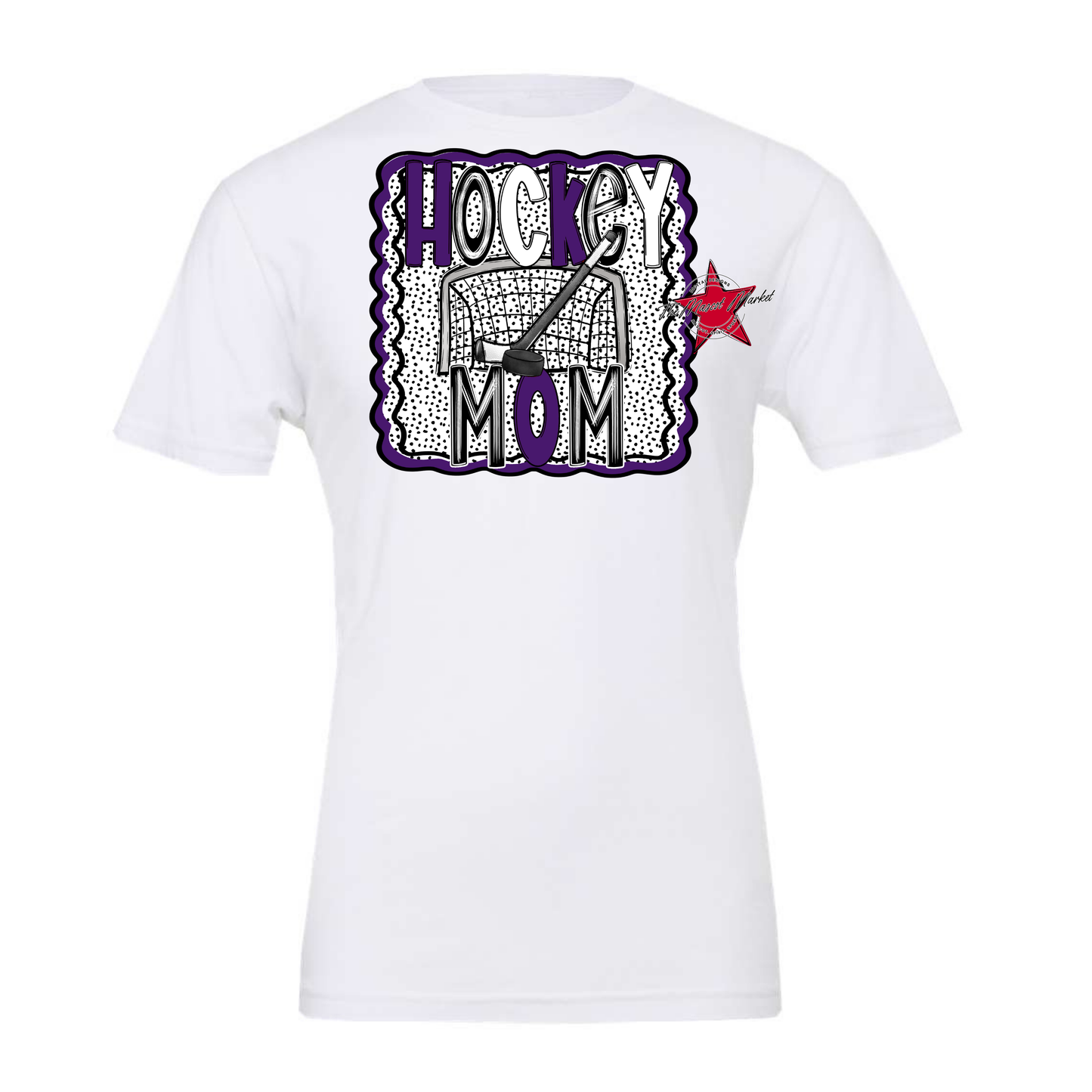 Hockey Mom Dot Design-Purple