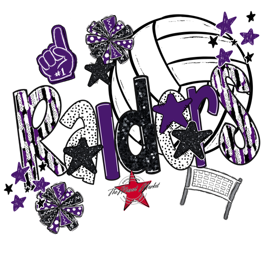 Raiders Volleyball Scrape-Purple