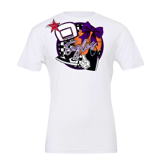 Eagles Circle Basketball Design-Purple