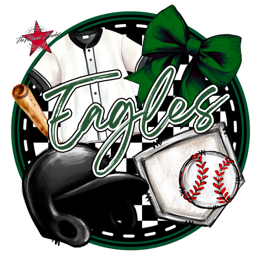 Eagles Circle Baseball Design-Green