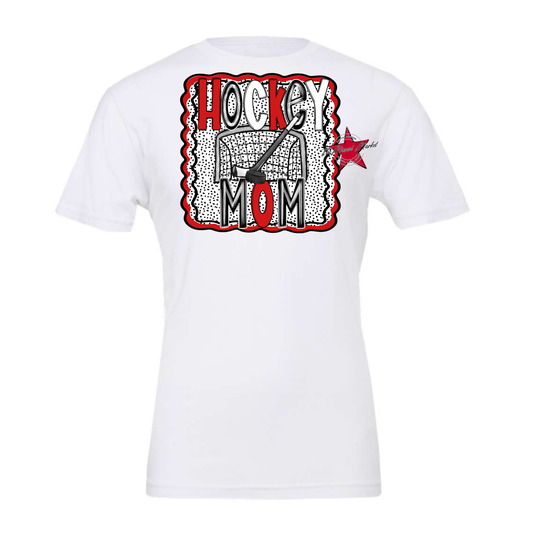 Hockey Mom Dot Design-Red