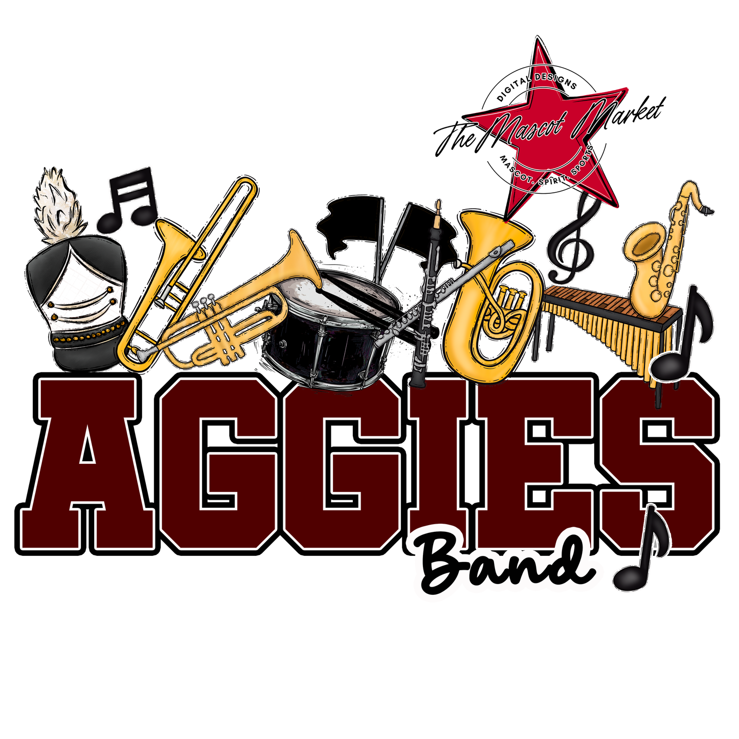 Aggies Band Design-Maroon