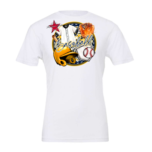 Circle Baseball Design-Navy-Yellow