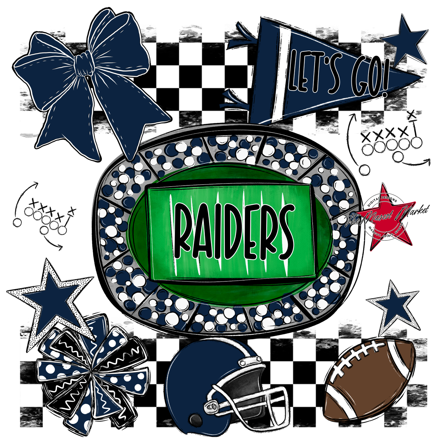 Raiders Checkers Spirit Design-Navy
