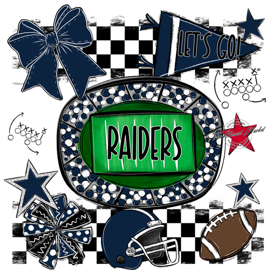 Raiders Checkers Spirit Design-Navy