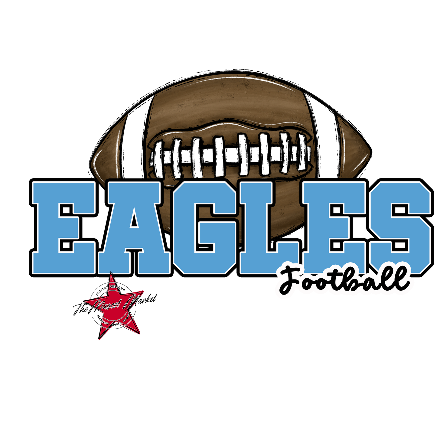 Eagles Varsity Football Design-Carolina Blue