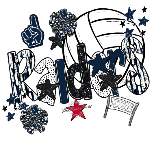 Raiders Volleyball Scrape-Navy