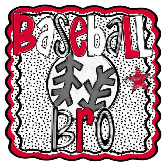 Baseball Bro Dot Design-Red