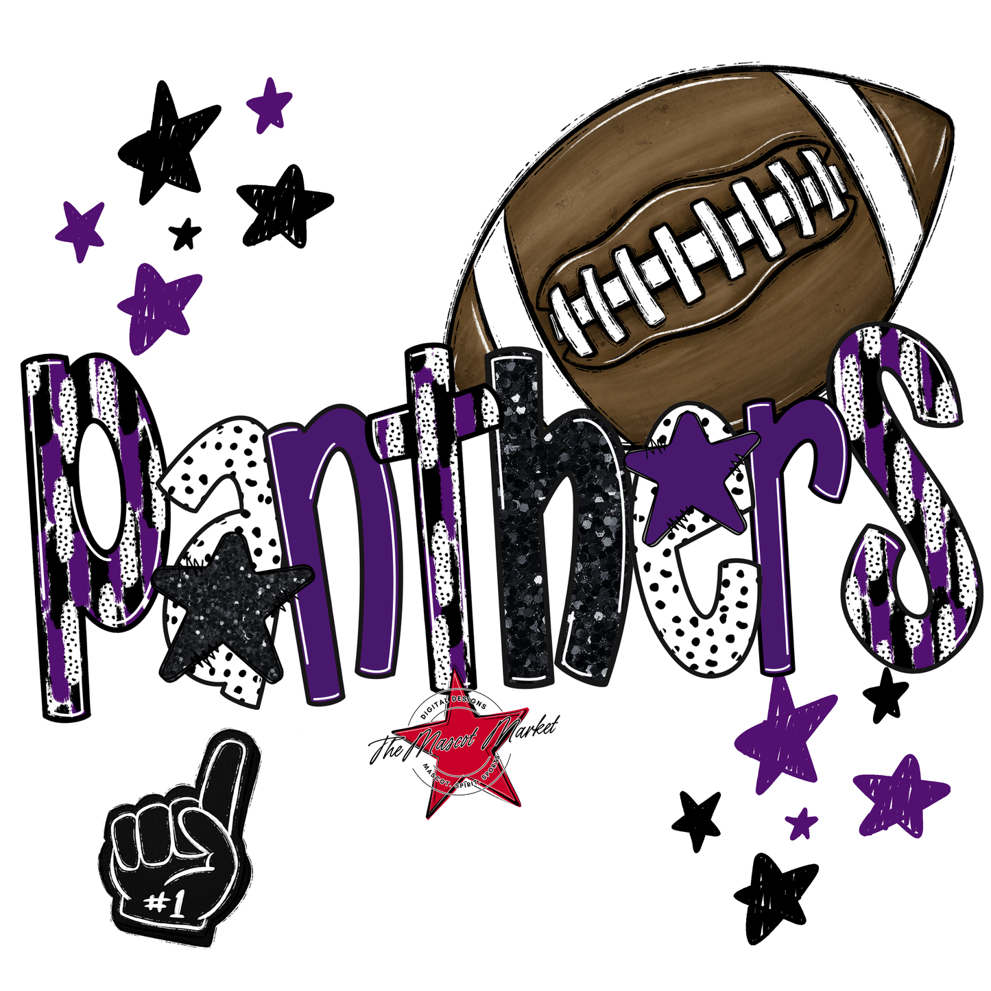 Panthers Football Scrape-Purple