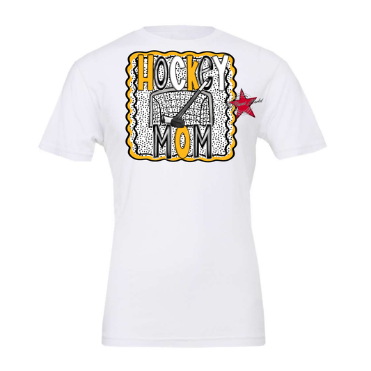 Hockey Mom Dot Design-Yellow