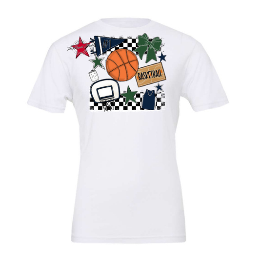 Basketball Checkers Spirit Design-Navy-Green