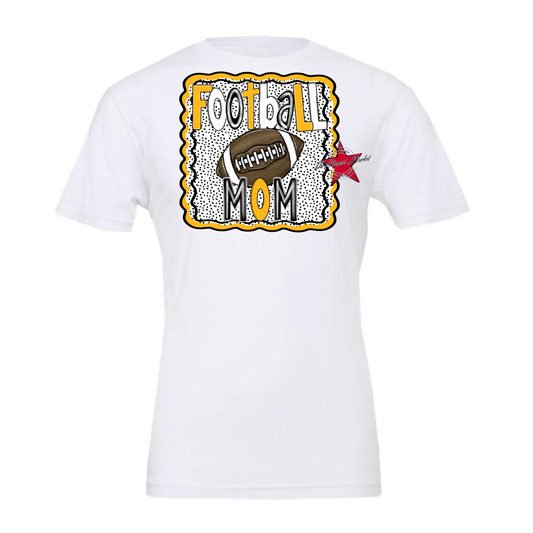 Football Mom Dot Design-Yellow