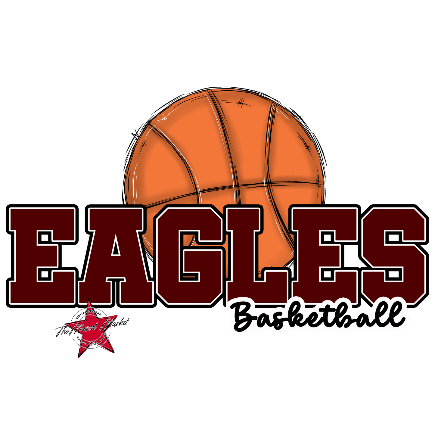 Eagles Varsity Basketball Design-Maroon