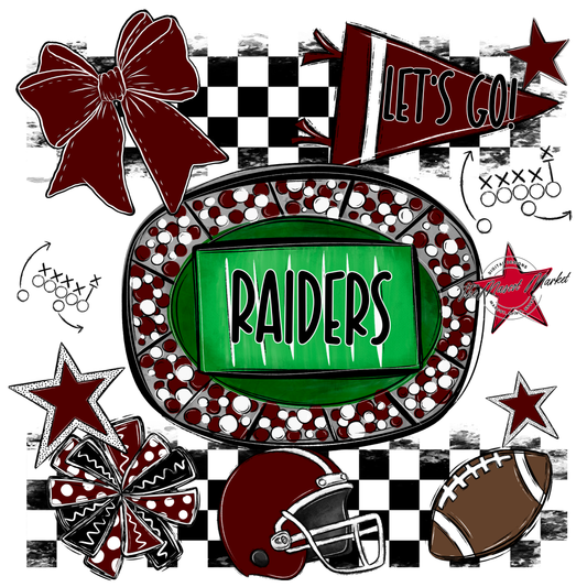 Raiders Checkers Spirit Design-Maroon