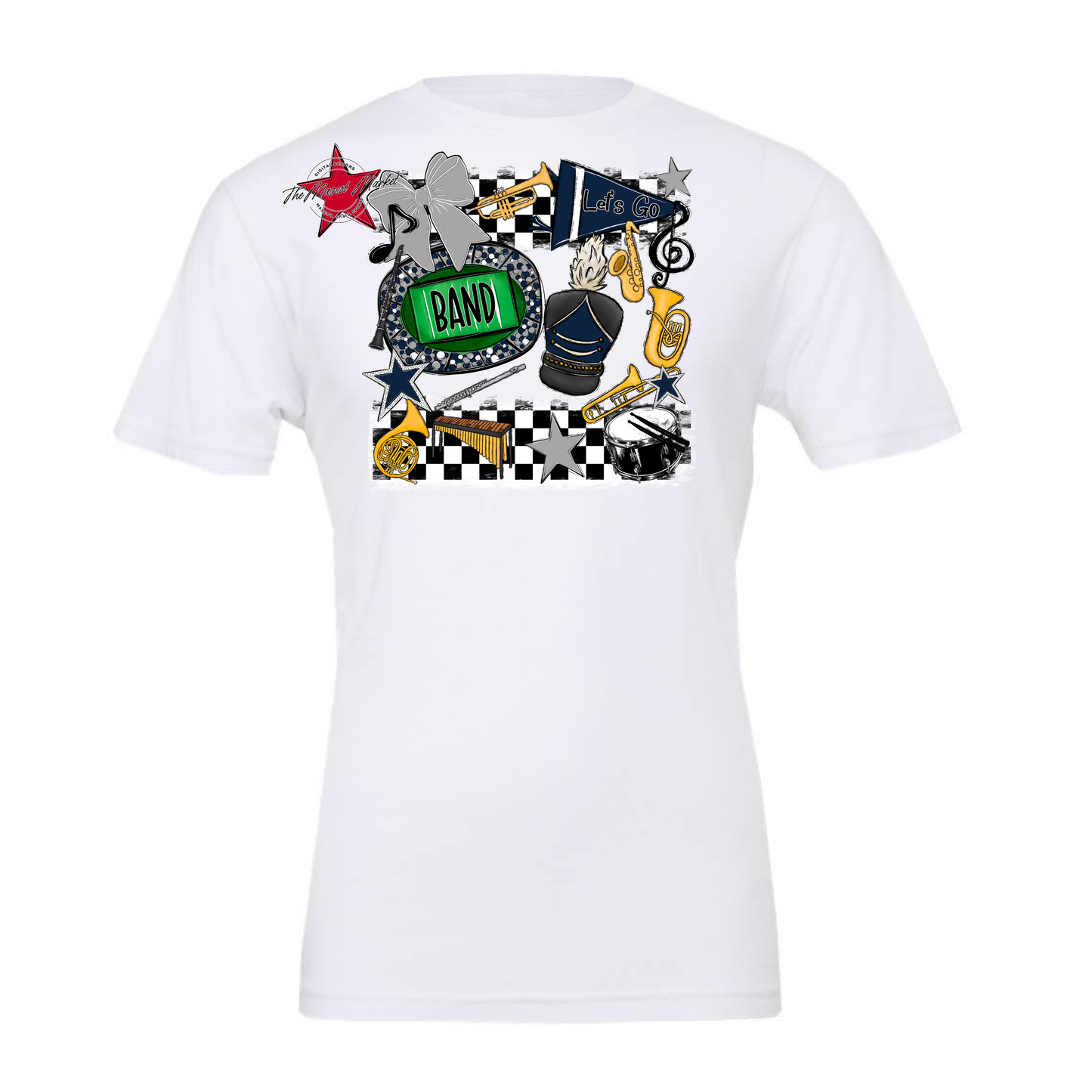 Band Checkers Spirit Design-Navy-Grey