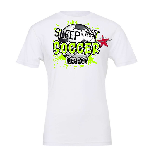 Eat Sleep Soccer Repeat-Neon