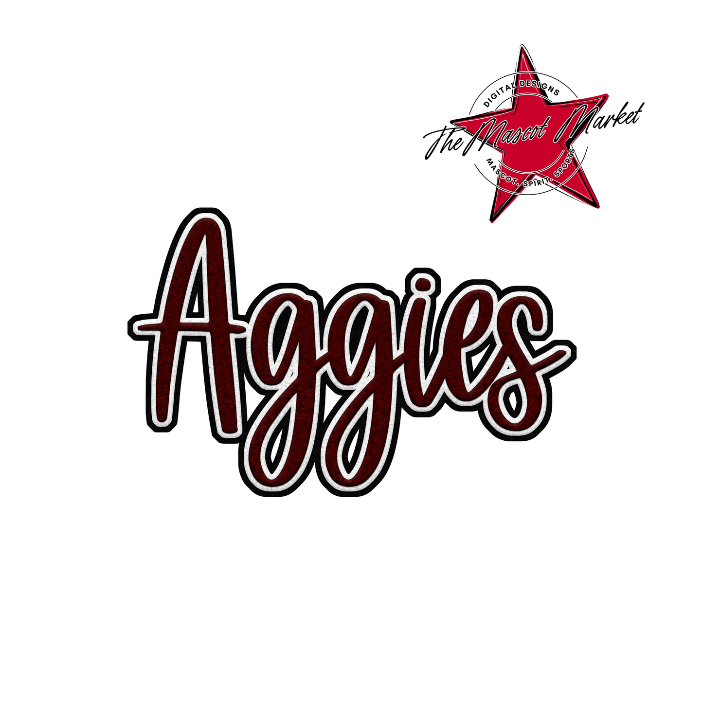 Aggies Faux Chenille Patch-Maroon