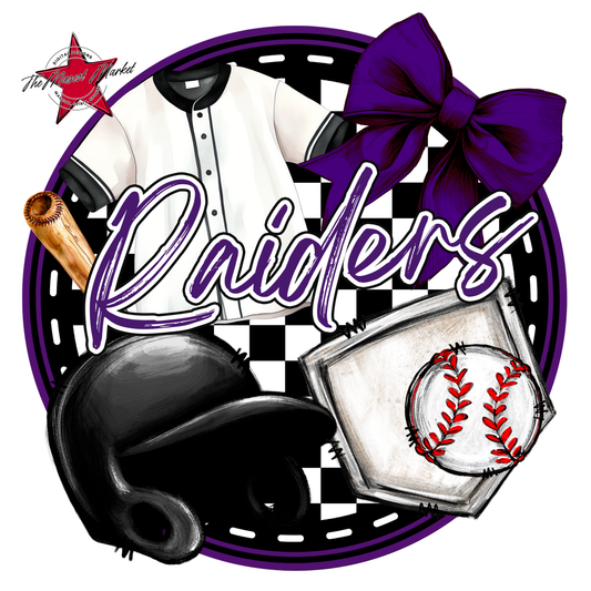 Raiders Circle Baseball Design-Purple