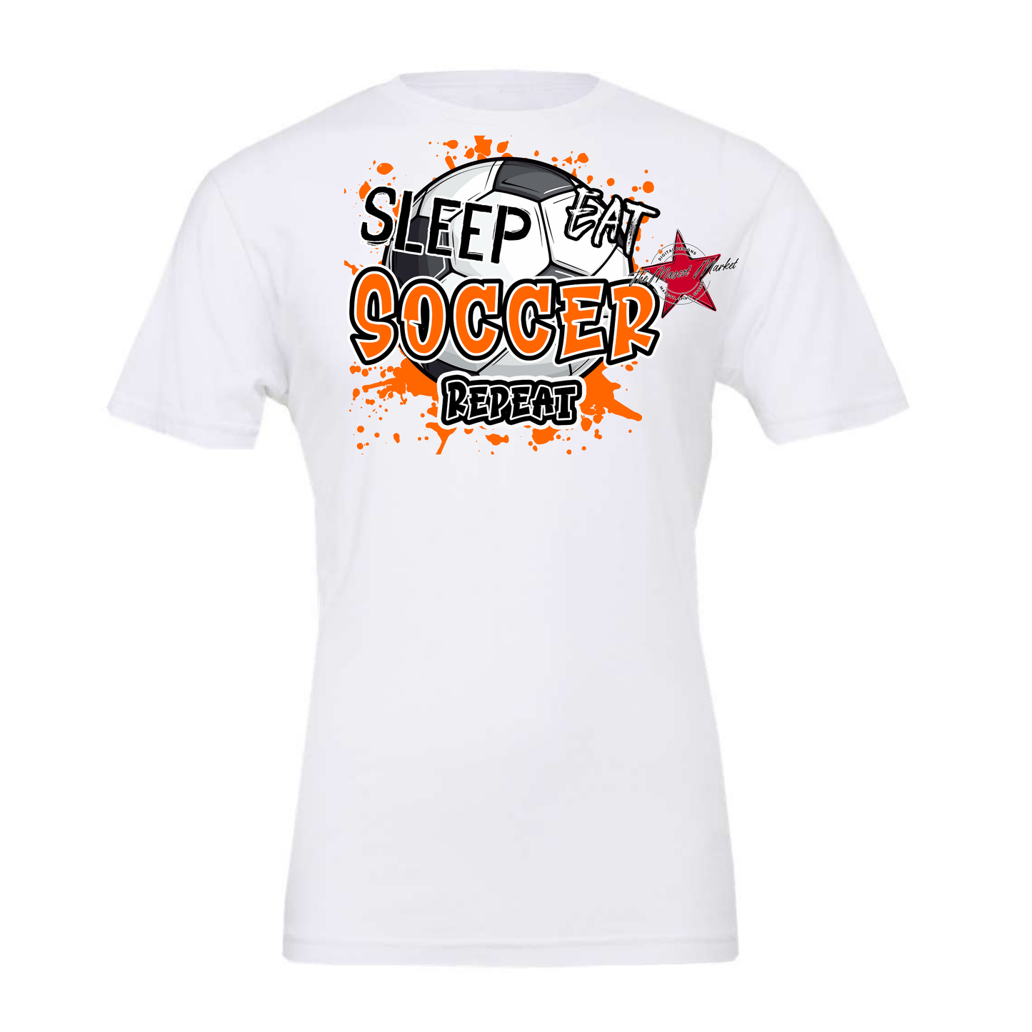 Eat Sleep Soccer Repeat-Orange