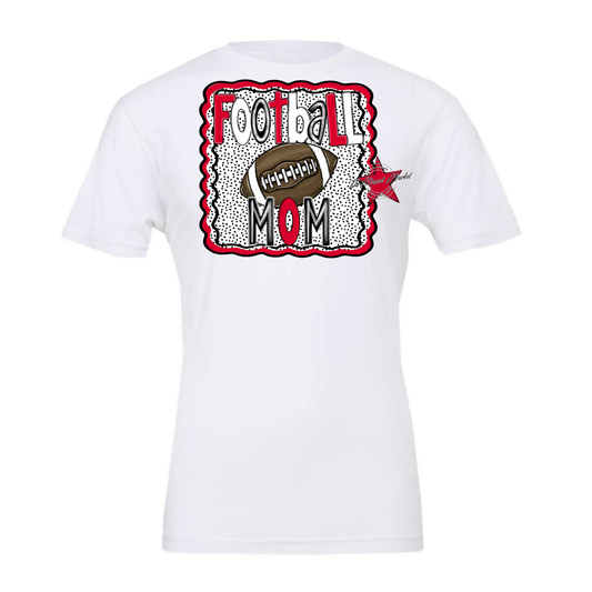 Football Mom Dot Design-Red