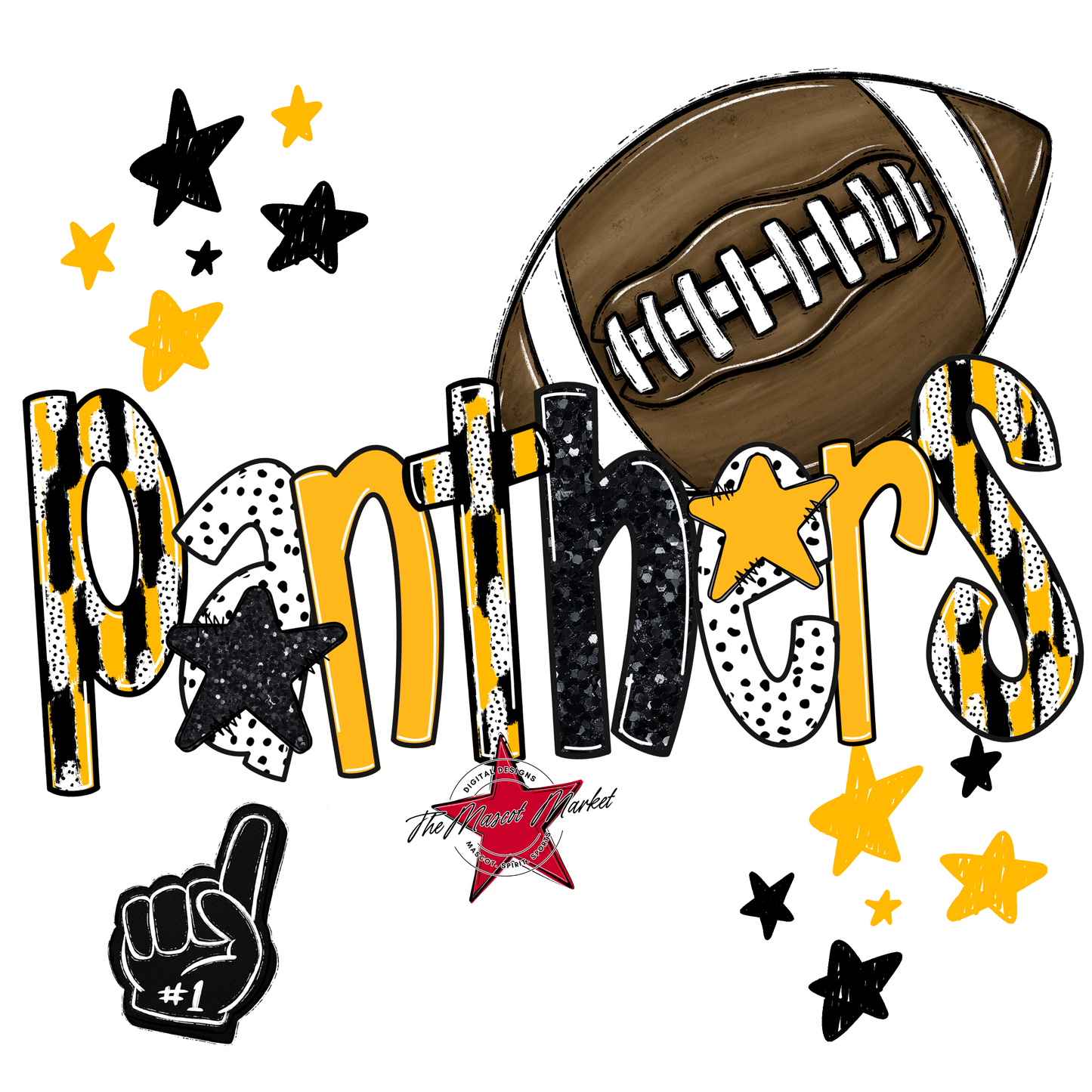 Panthers Football Scrape-Yellow