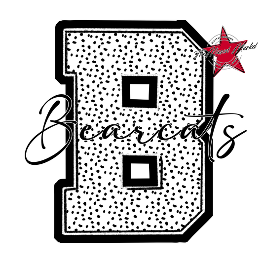 Bearcats Alpha Dots Design-Black & White
