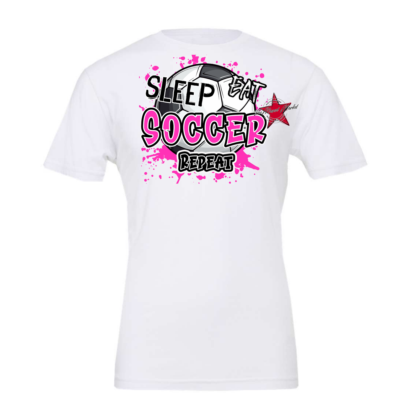 Eat Sleep Soccer Repeat-Pink