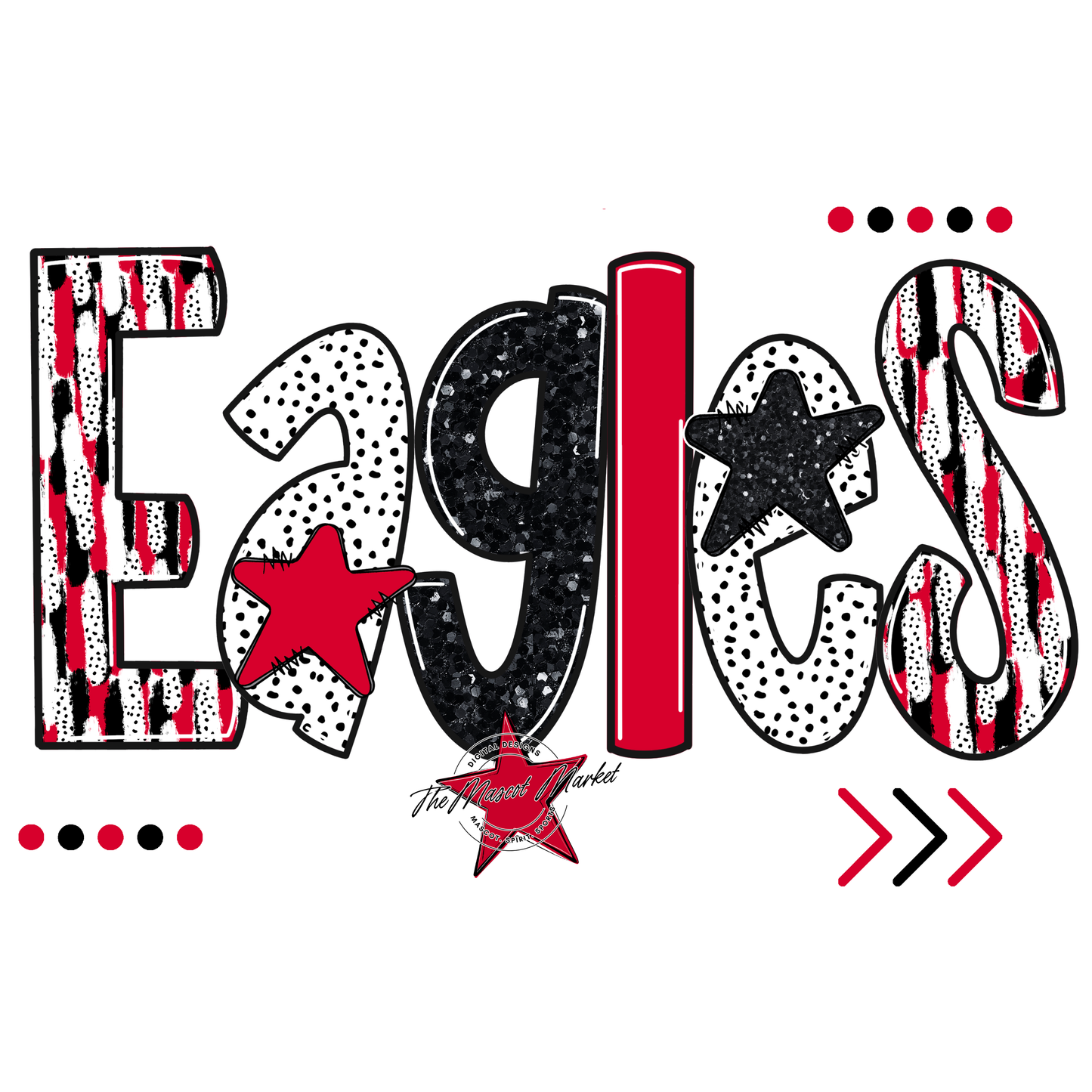 Eagles Brushstroke Alpha Design-Red