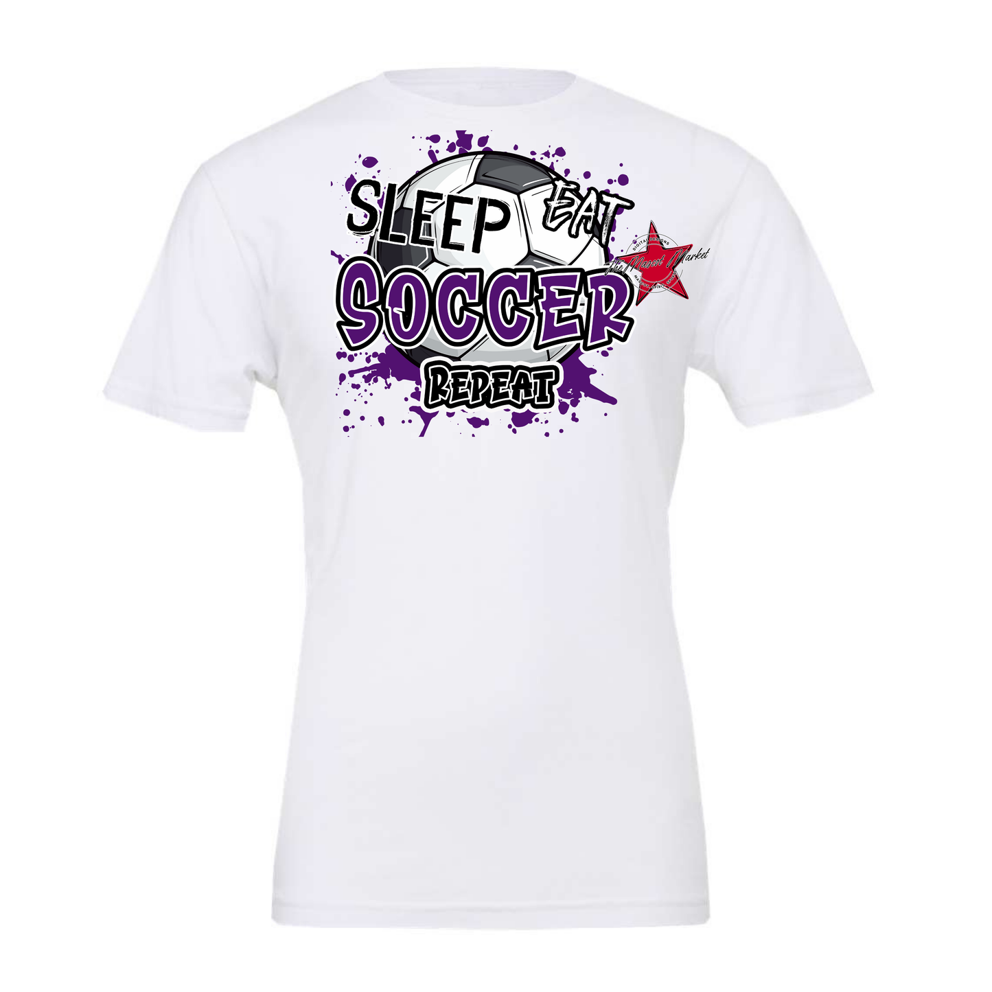 Eat Sleep Soccer Repeat-Purple