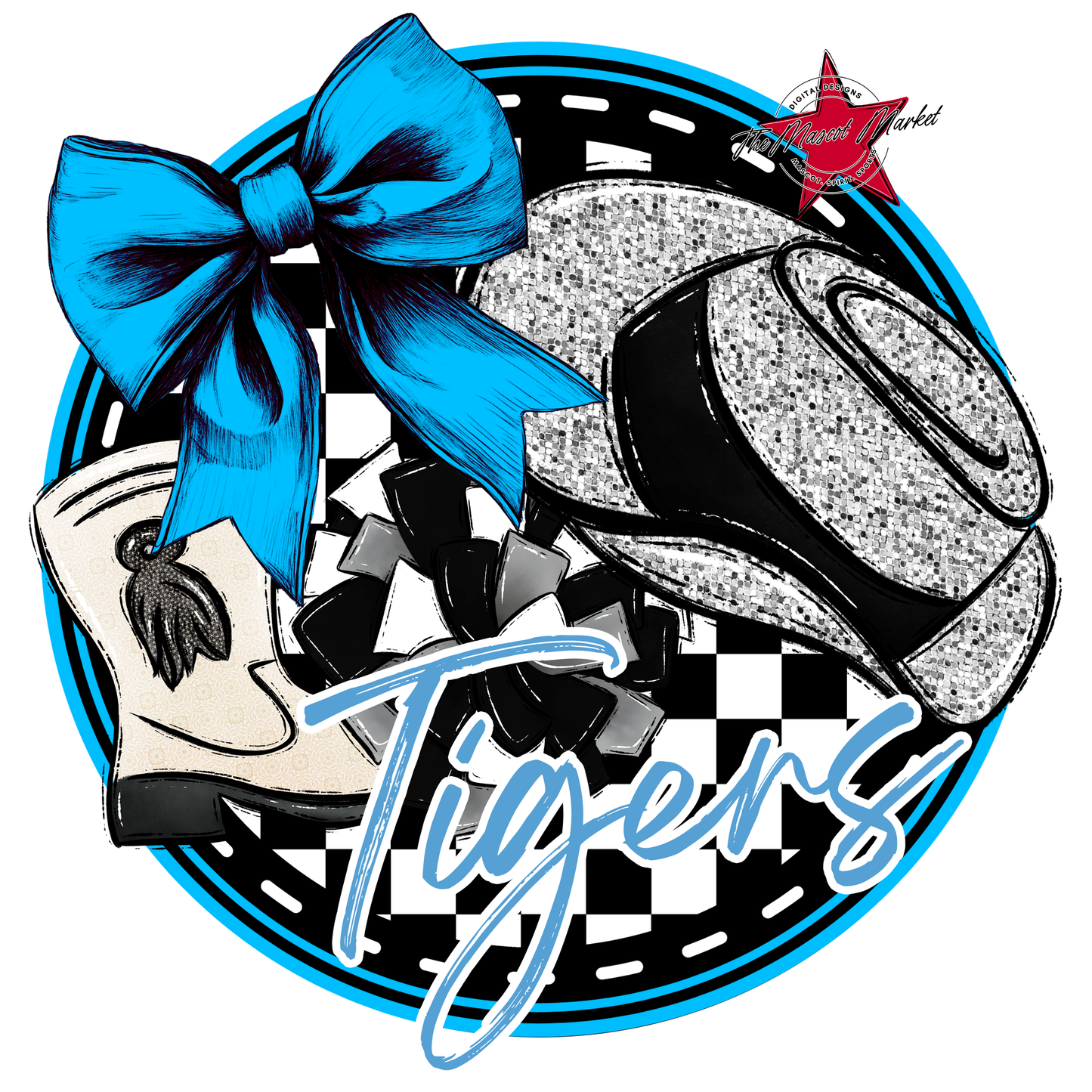 Tigers Circle Drillteam Design-Carolina Blue