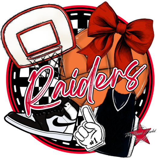 Raiders Circle Basketball Design-Red