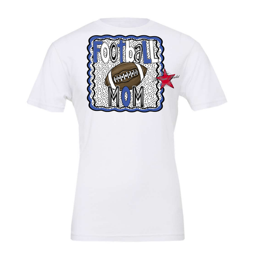 Football Mom Dot Design-Off Blue