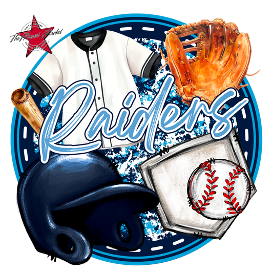 Raiders Circle Baseball Design-Navy-Carolina Blue
