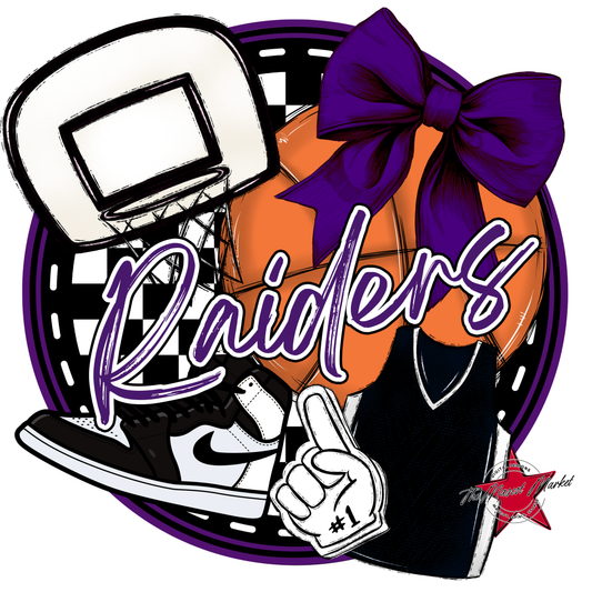 Raiders Circle Basketball Design-Purple