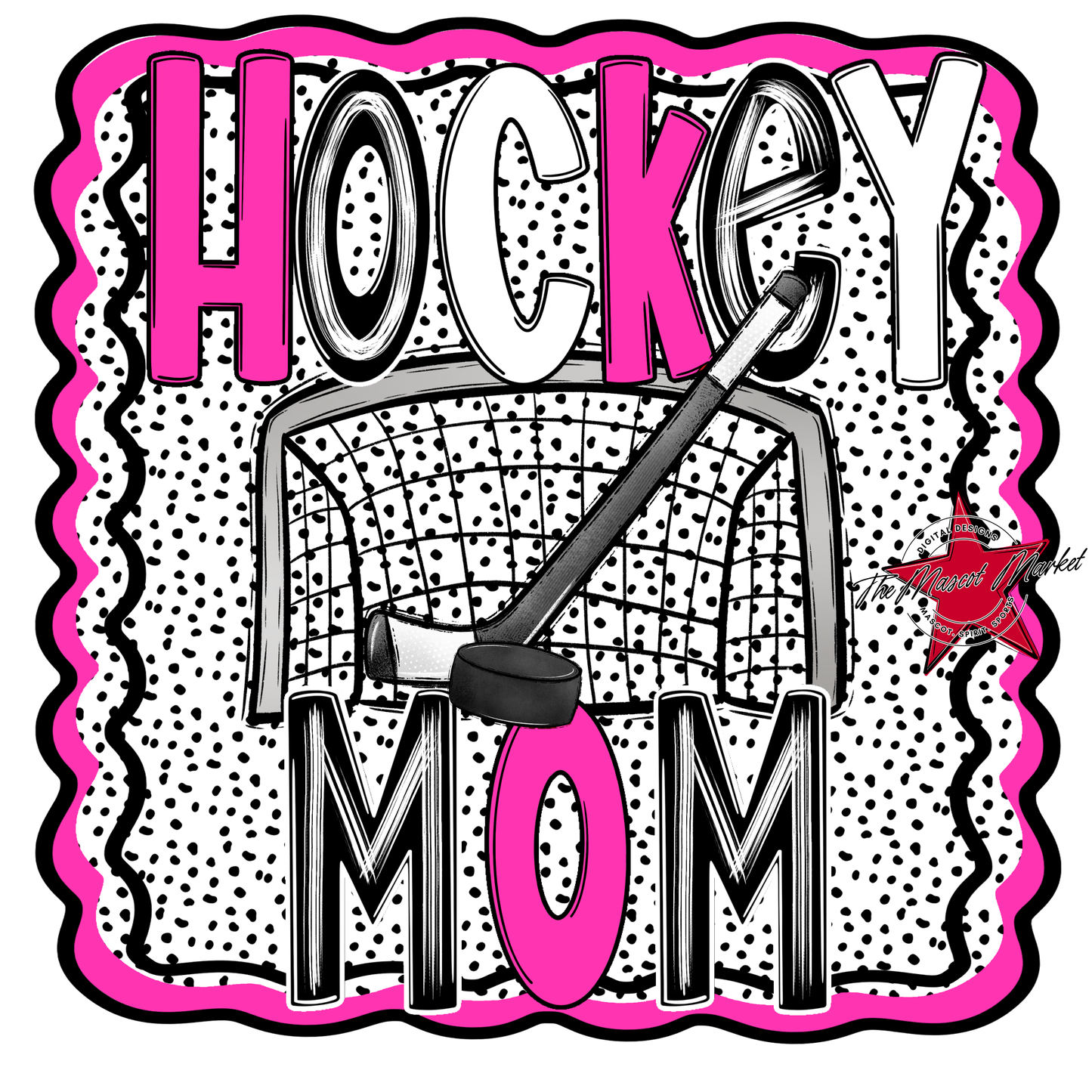 Hockey Mom Dot Design-Pink