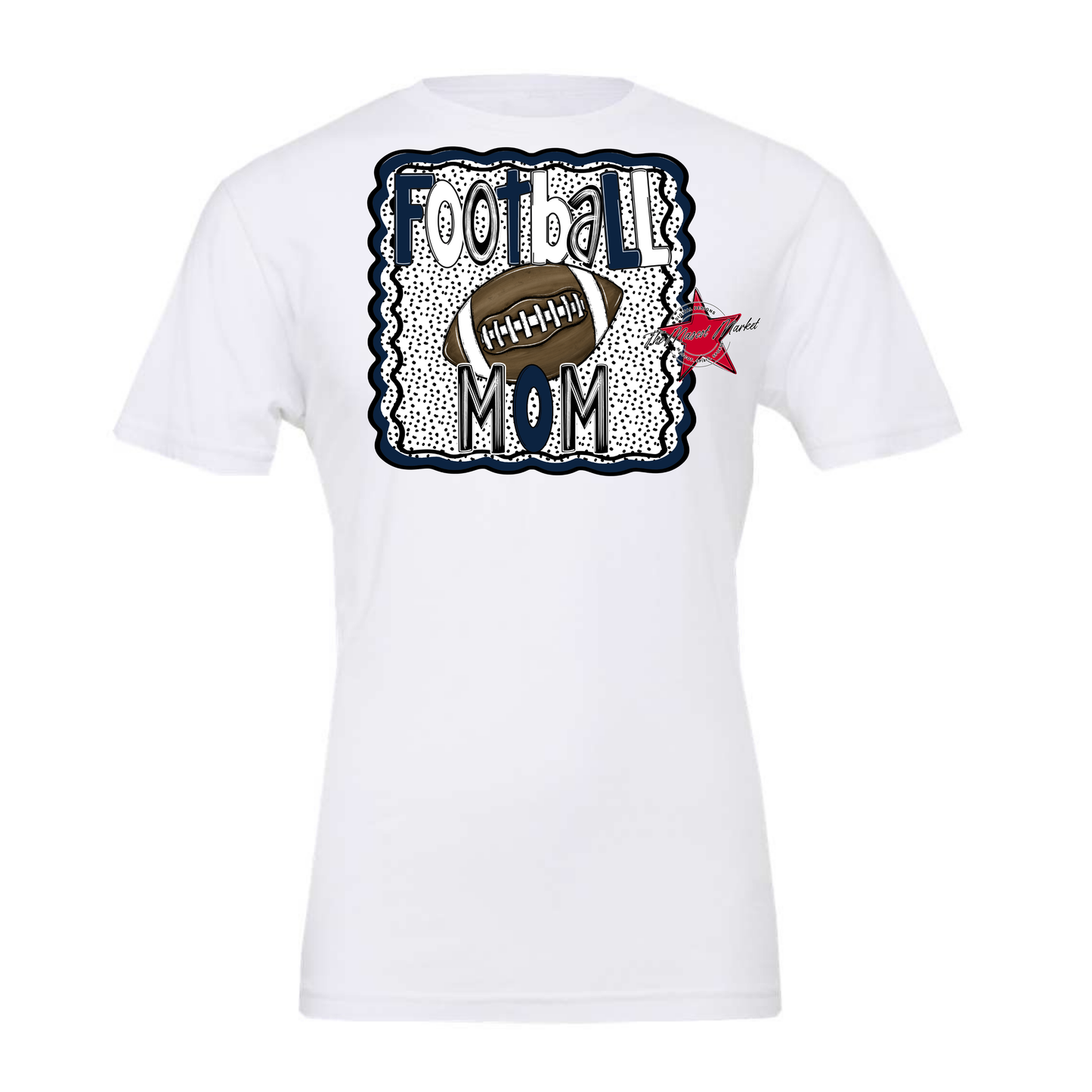 Football Mom Dot Design-Navy