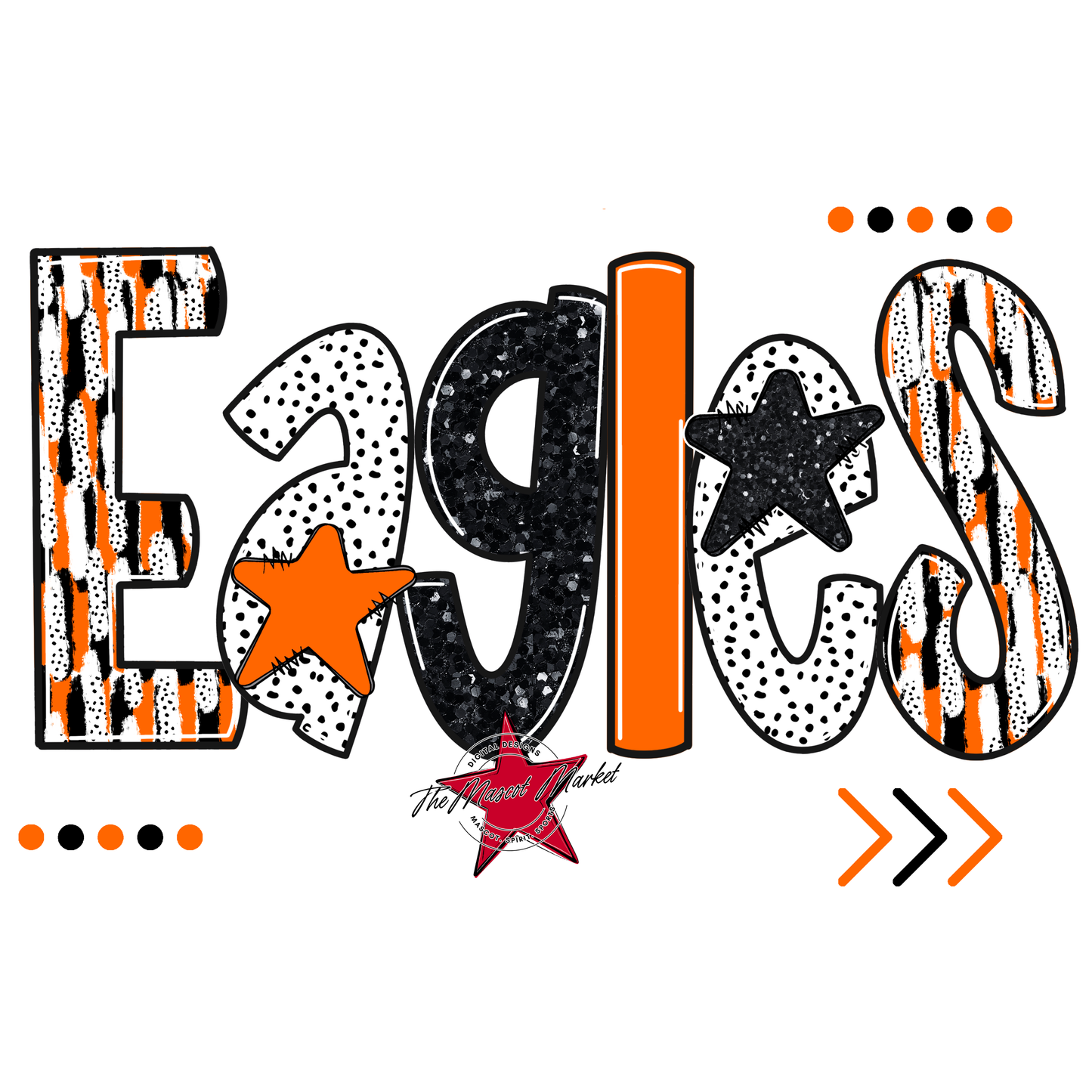 Eagles Brushstroke Alpha Design-Orange