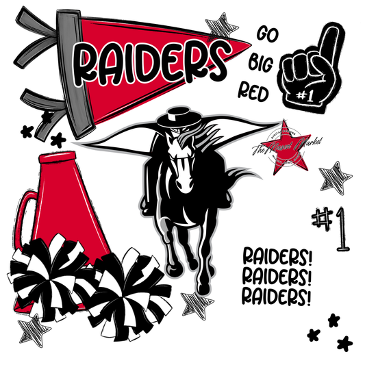 Raiders Mascot Spirit Design 2-Red