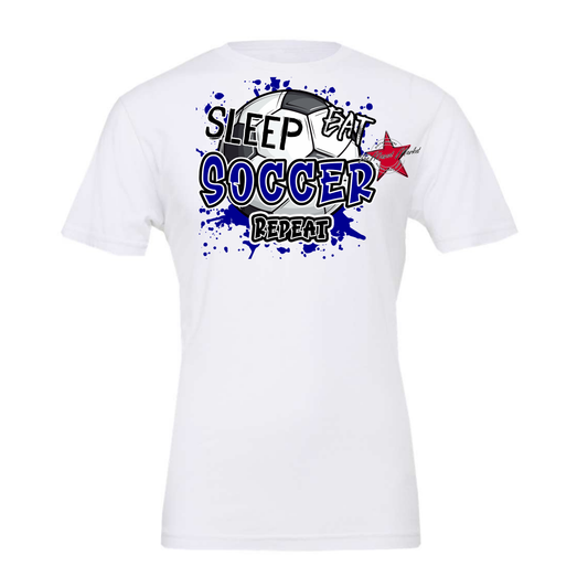Eat Sleep Soccer Repeat-Blue