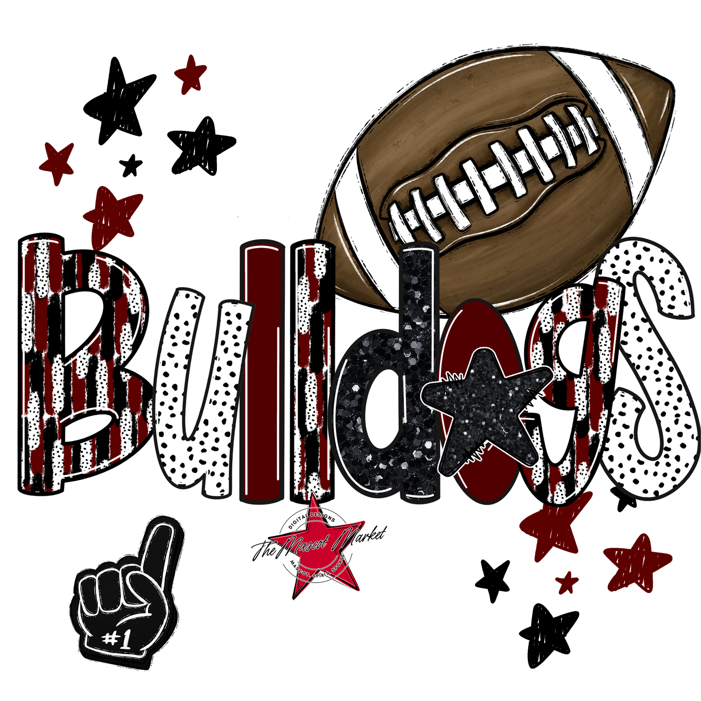 Bulldogs Football Scrape-Maroon