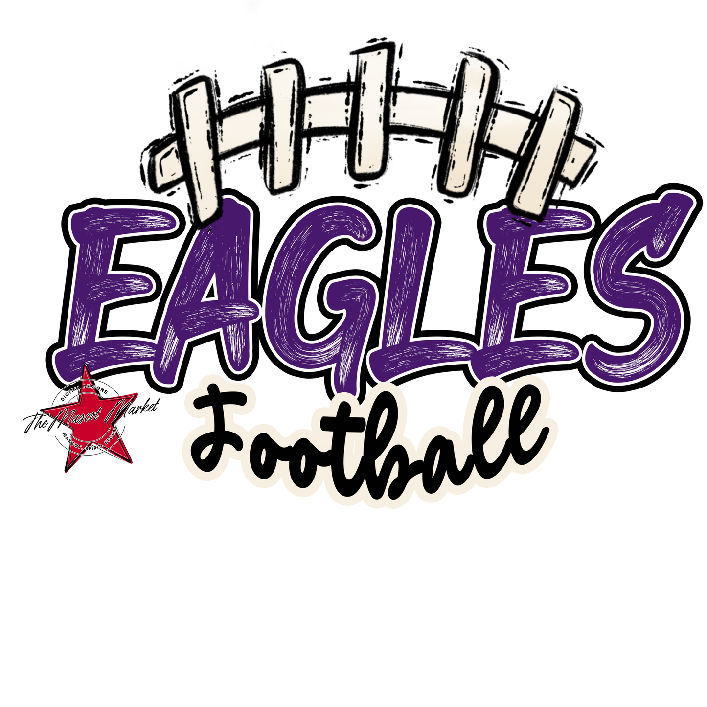 Eagles Scratchy Varsity Football Design-Purple