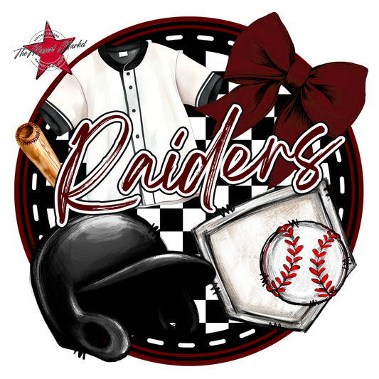 Raiders Circle Baseball Design-Maroon