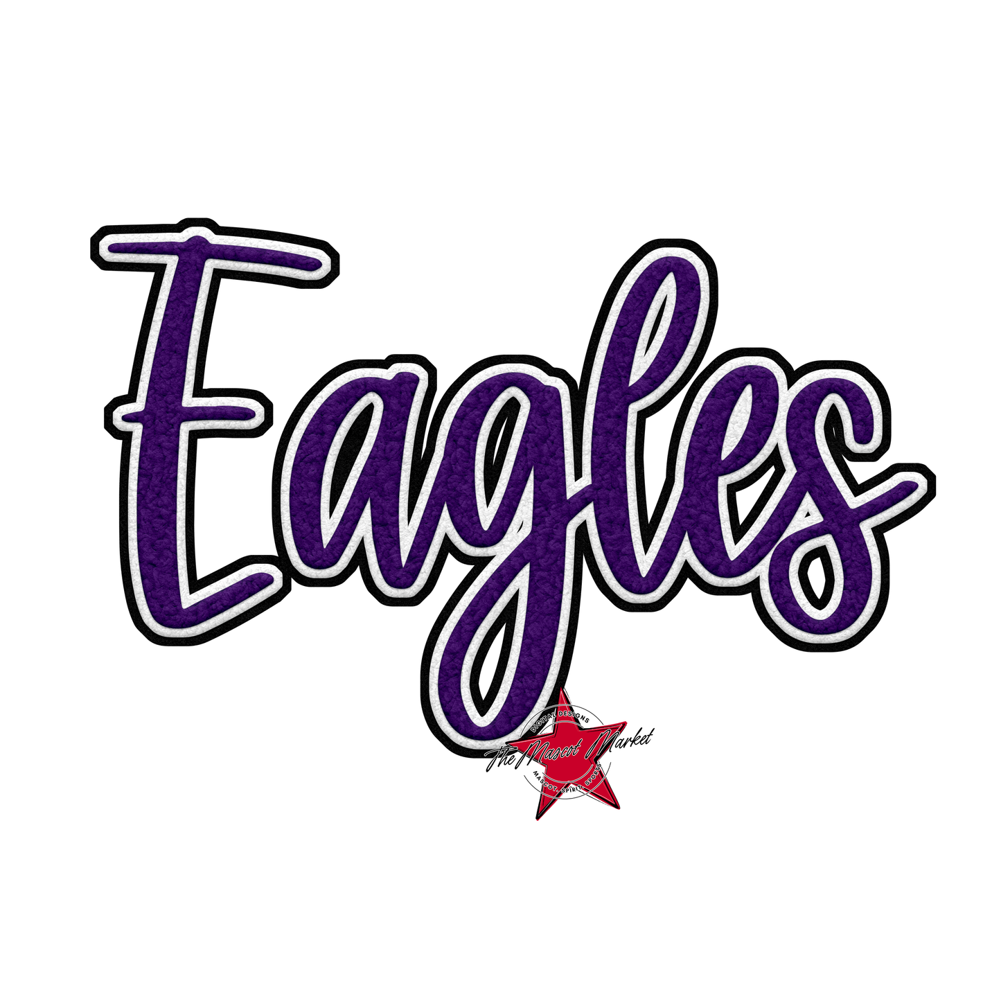 Eagles Faux Chenille Patch-Purple-Gold