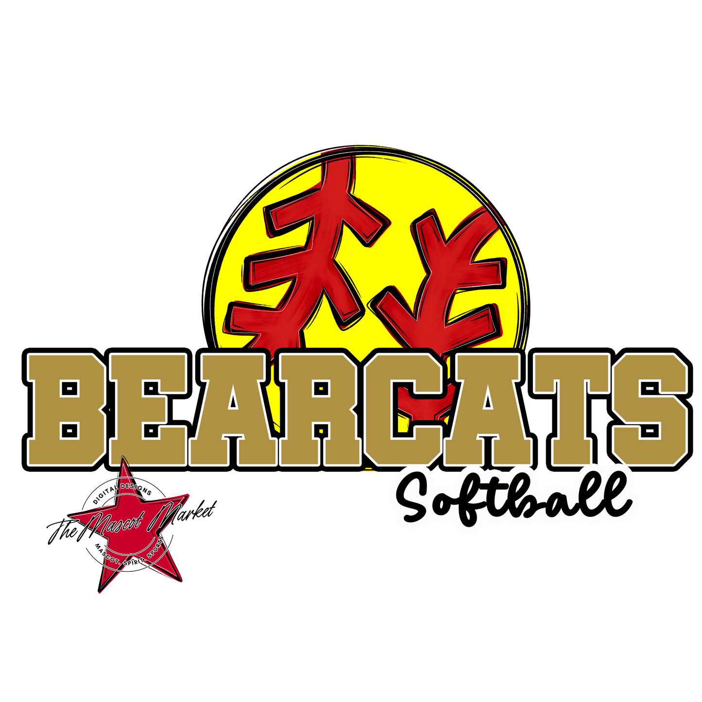 Bearcats Varsity Softball Design-Gold