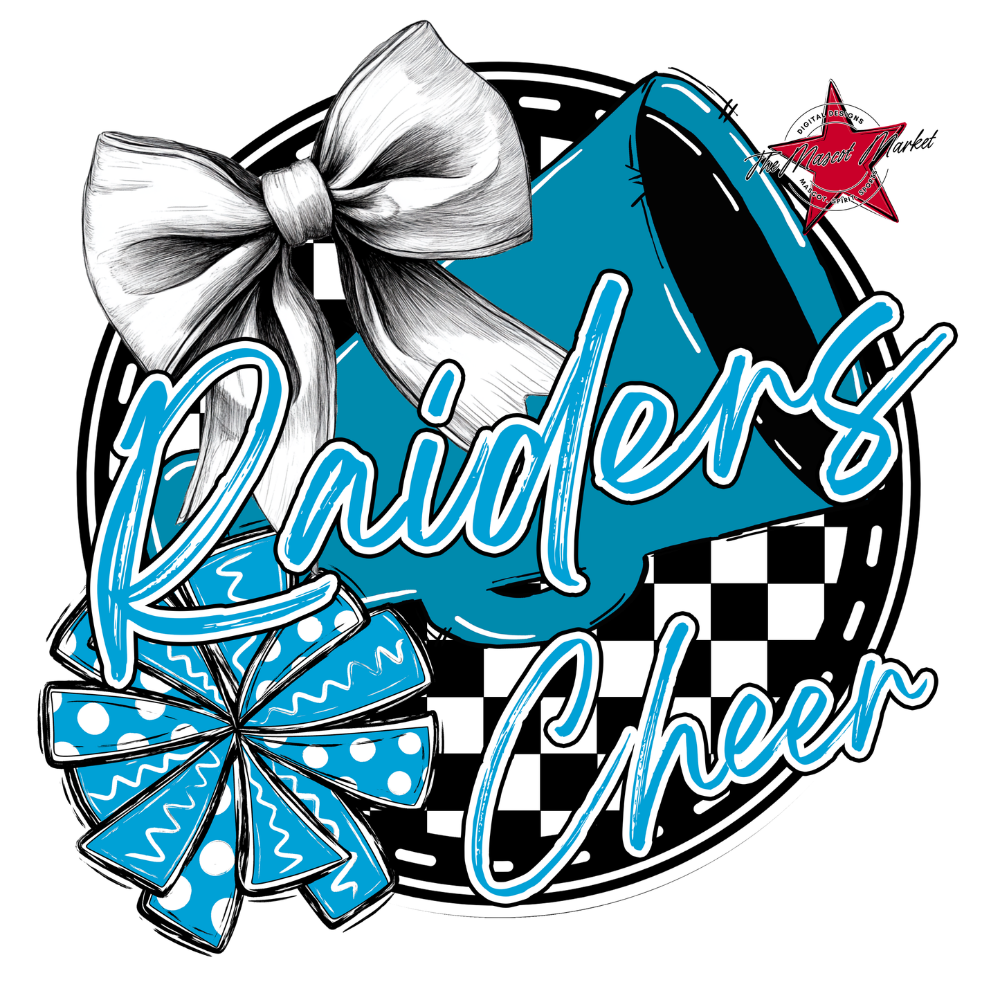 Raiders Circle Cheer Design-Carolina Blue